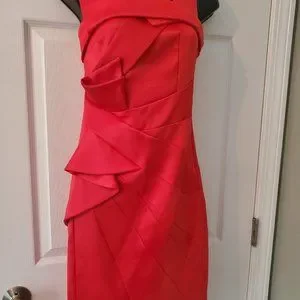 open lace back dress Karen Millen Orange Ruffle Sleeve Bodycon Dress!  TheClothingRental